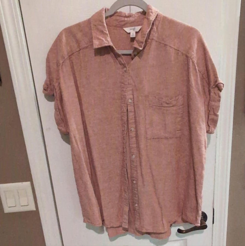 Terra & Sky Casual Button Down Shirt in Terracotta